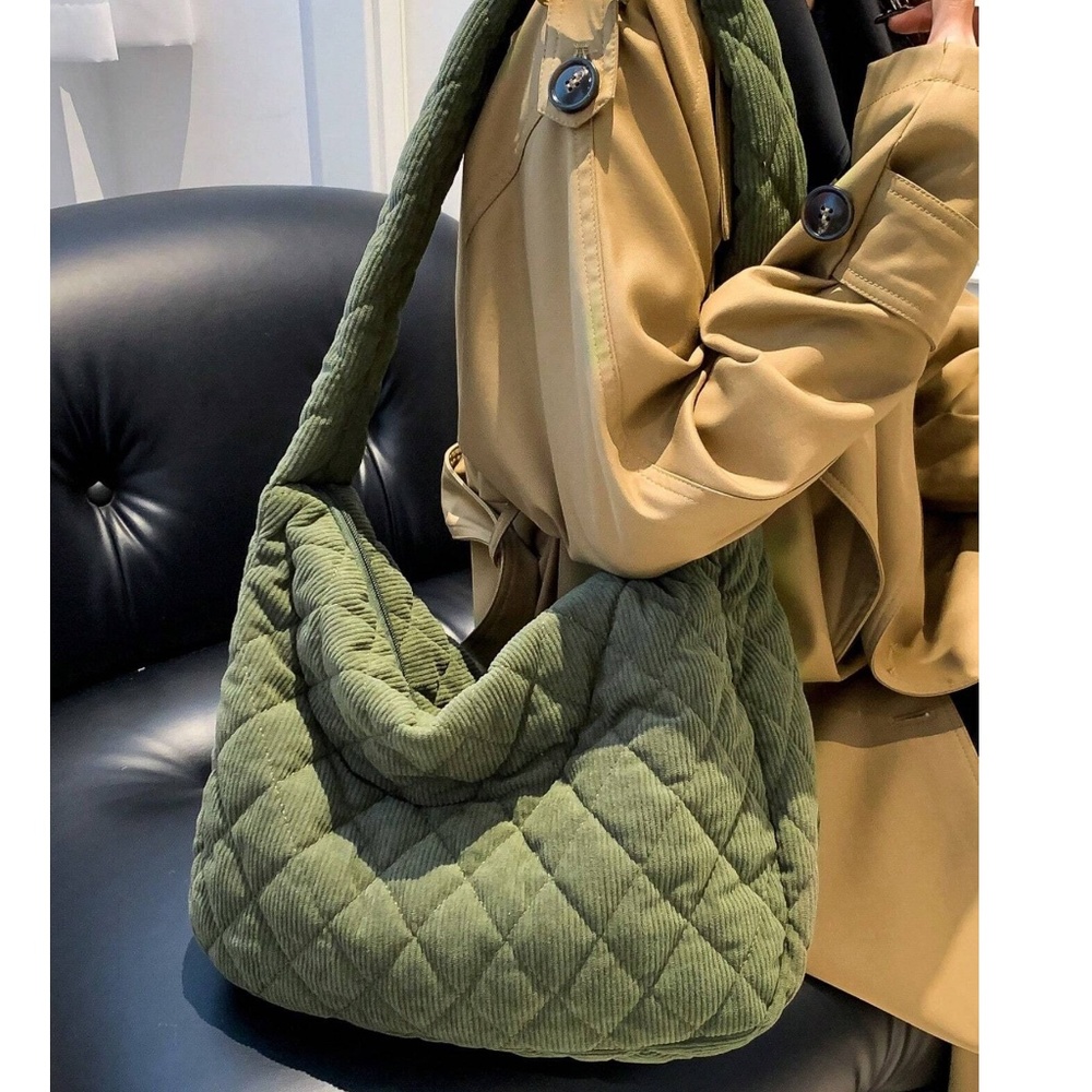 Luxe Quilted Puffer Messenger Shoulder Crossbody Travel Bag - Picture 10 of 14